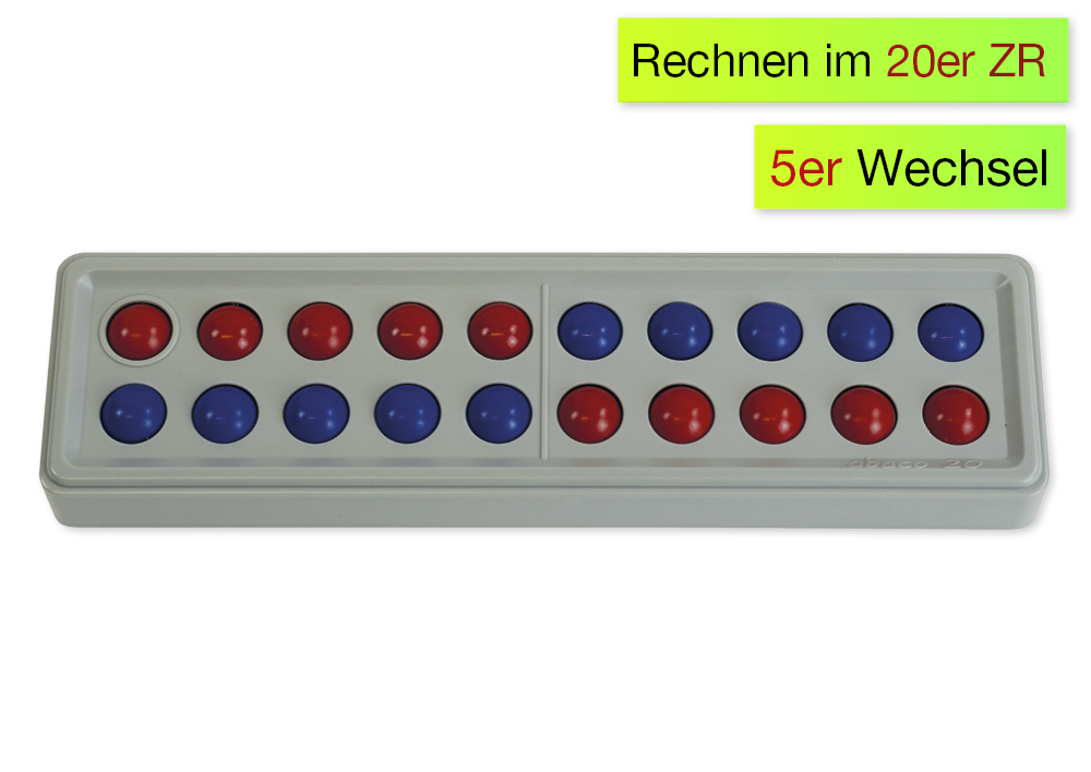 Klassensatz ABACO für 20-er Zahlenraum, rot-blau 5er-Wechsel, 24-tlg., in Box