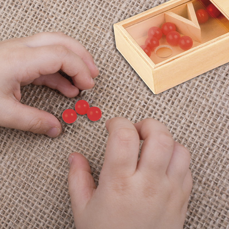 Split-Box für Schüler aus Holz, 2-tlg., mit 10 Perlen