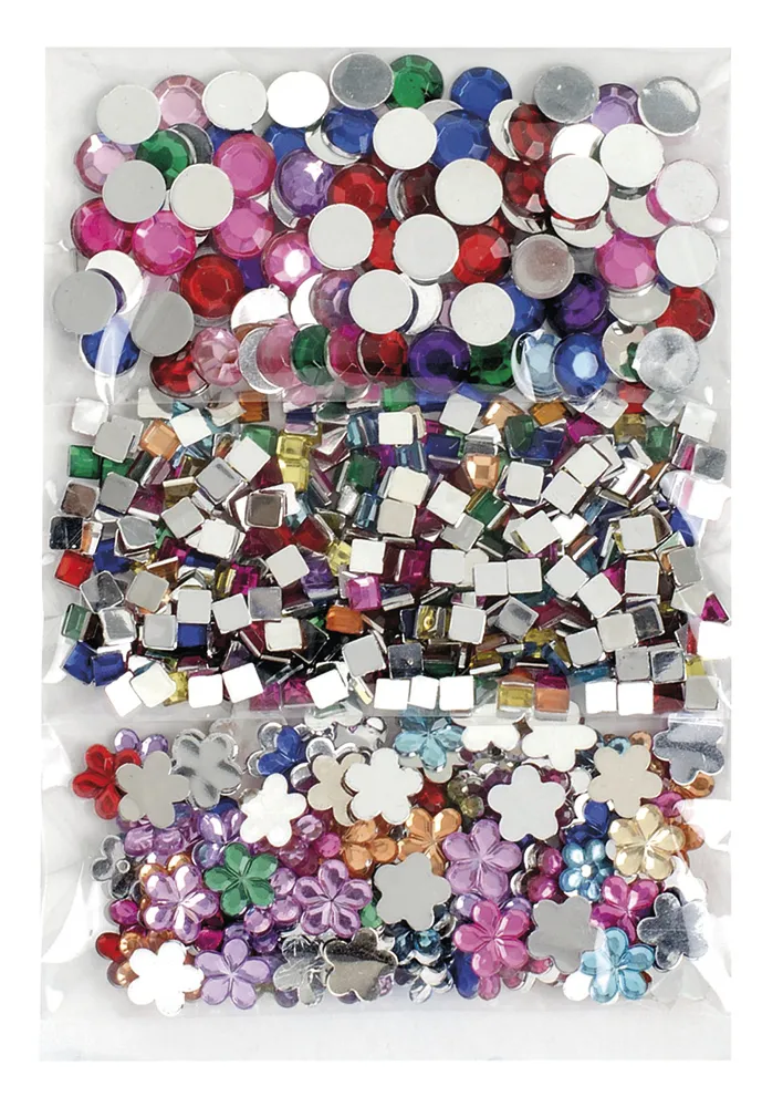 Kleine Schmucksteinchen, farbig sortiert, 500 Stück