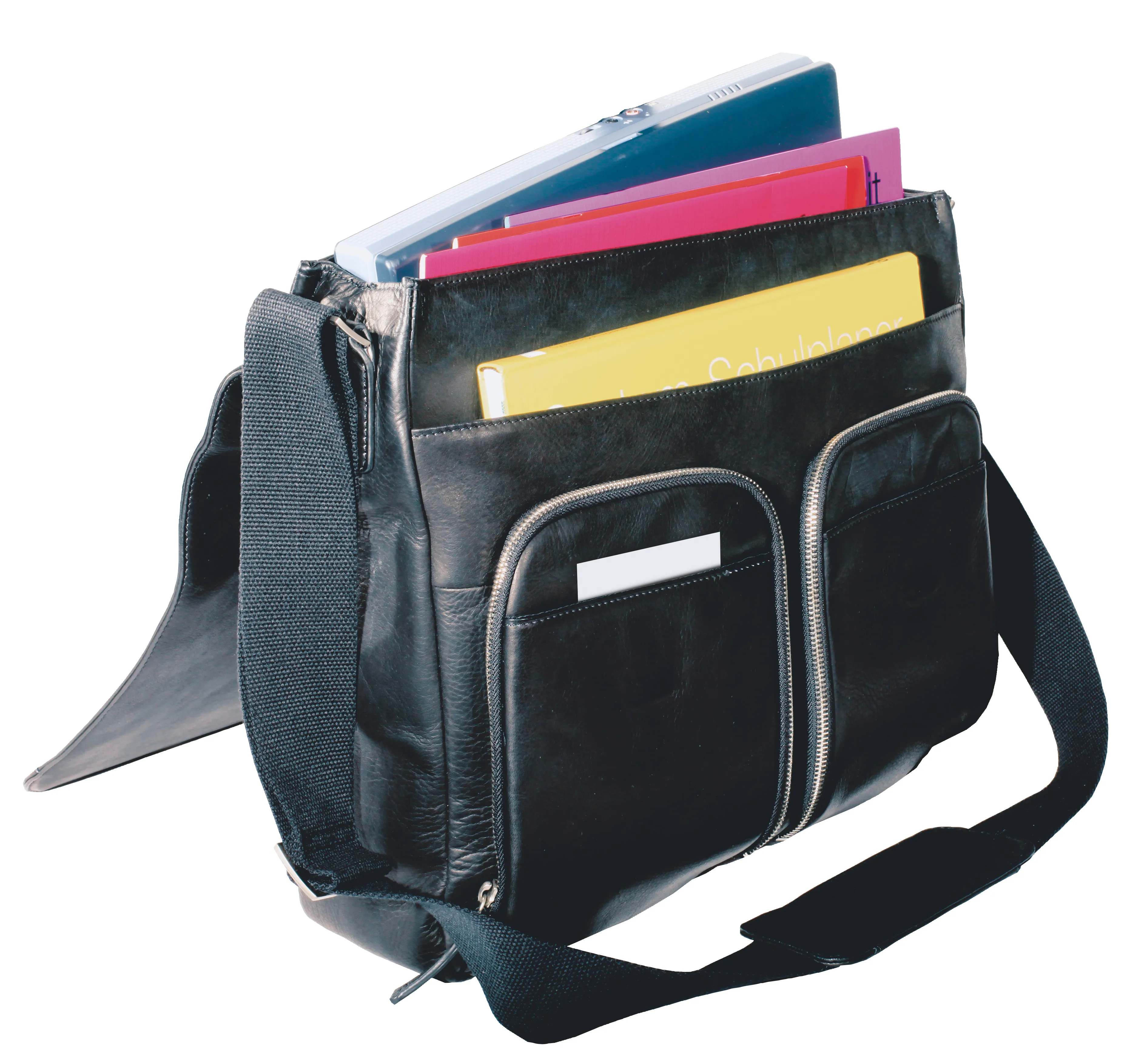 TimeTEX Umhängetasche "Perfecta exclusiv", schwarz-braun, Rinds-Nappa-Leder II./SO