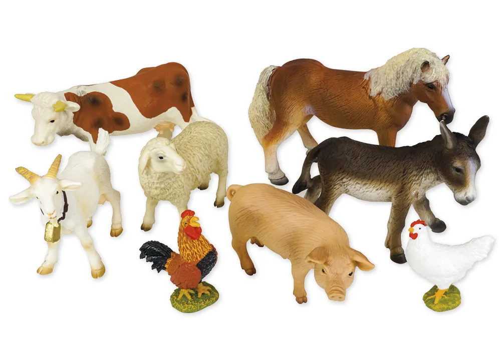 Set Bauernhof-Tiere, 9-tlg.