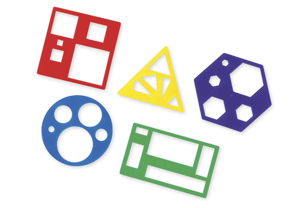 Hagemann Geometrie-Flächenschablonen, 5 Stück