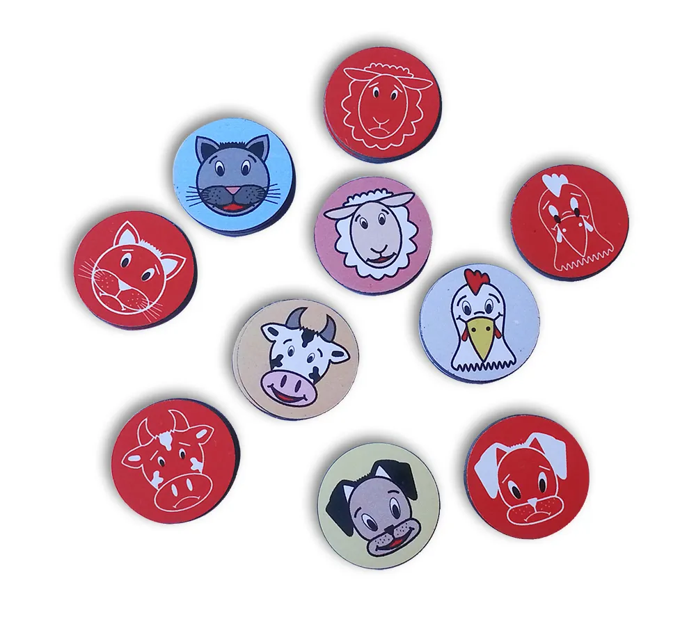 Set Magnet-Wende-Plättchen "Tier-Gesichter"