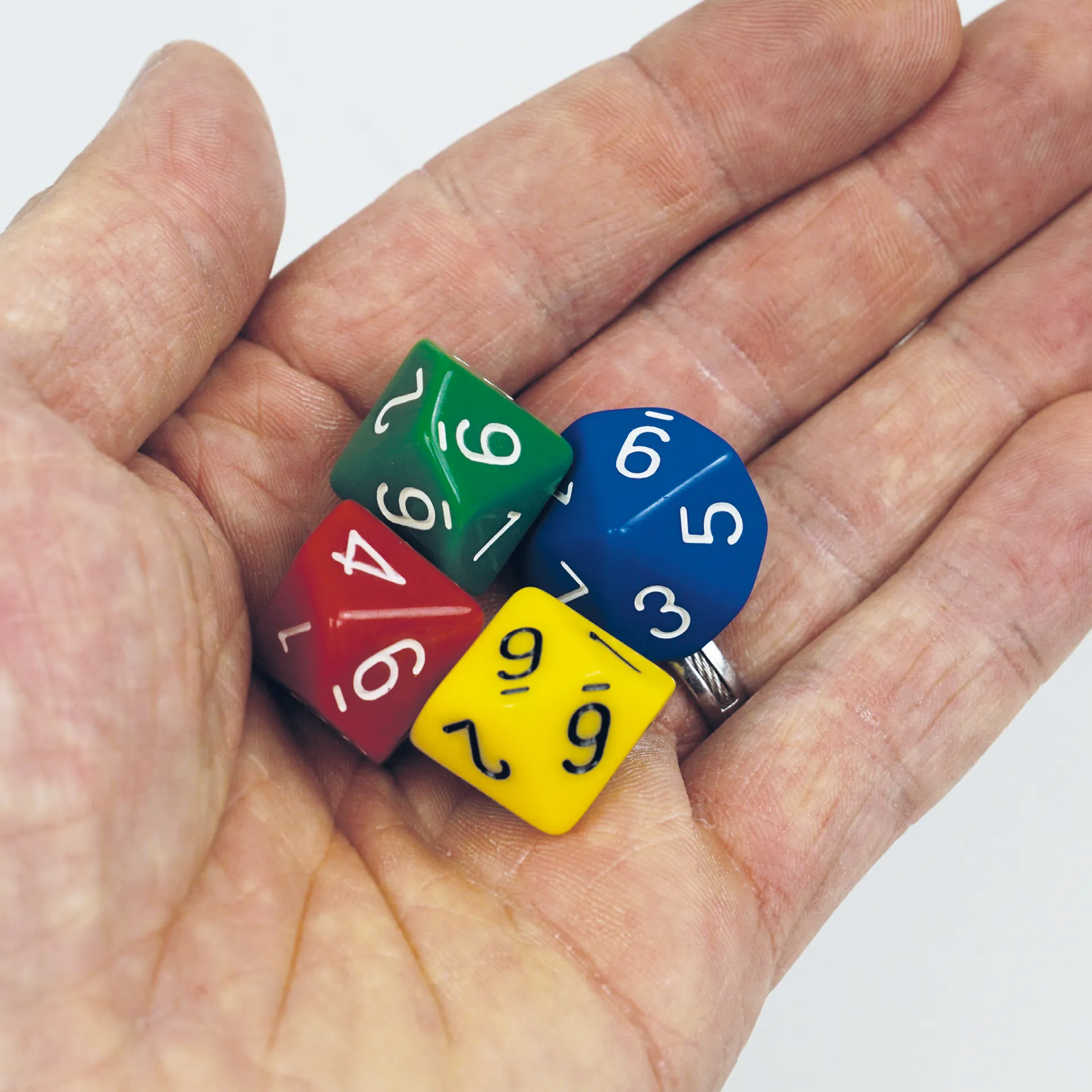 Set Würfel zehnseitig 0-9 (Einer), 100 Stück in Dose