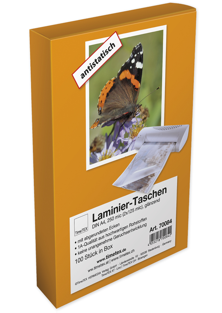 TimeTEX Laminierfolien - Laminiertaschen A3 2x80 mic glänzend, 100 Stück