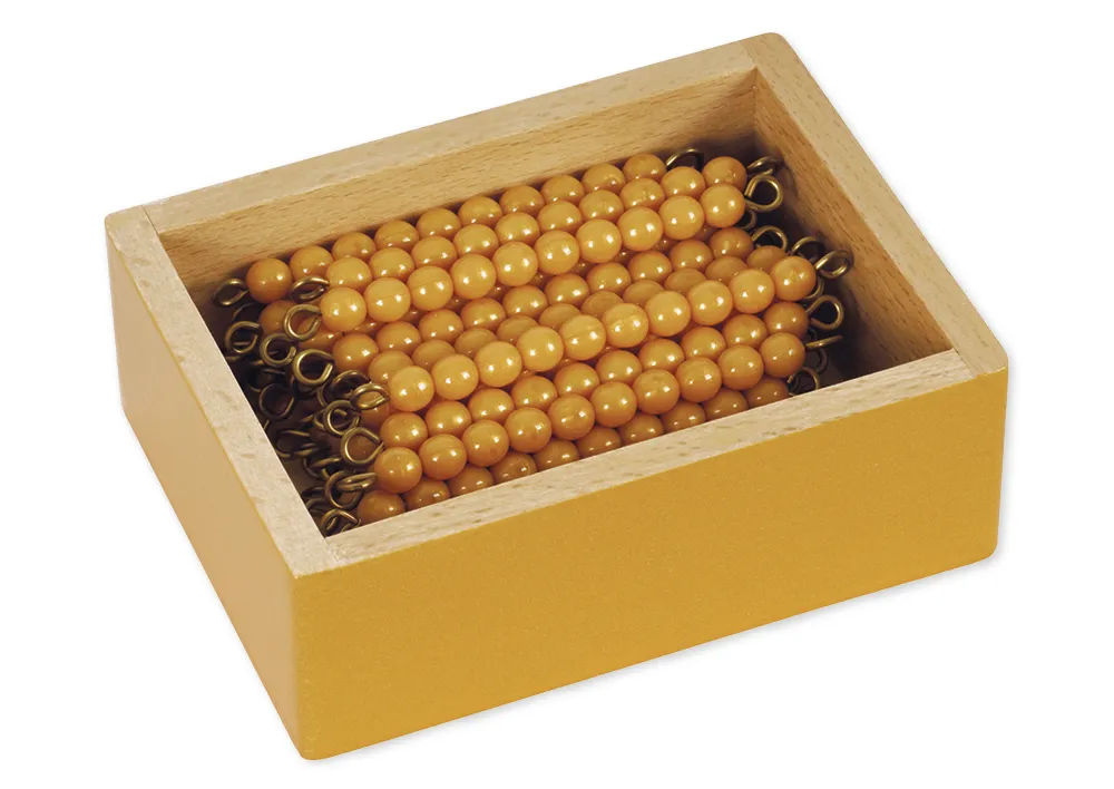 TimeTEX 45 zlatý tyčí o 10 perlách, v krabičce "Montessori Premium"