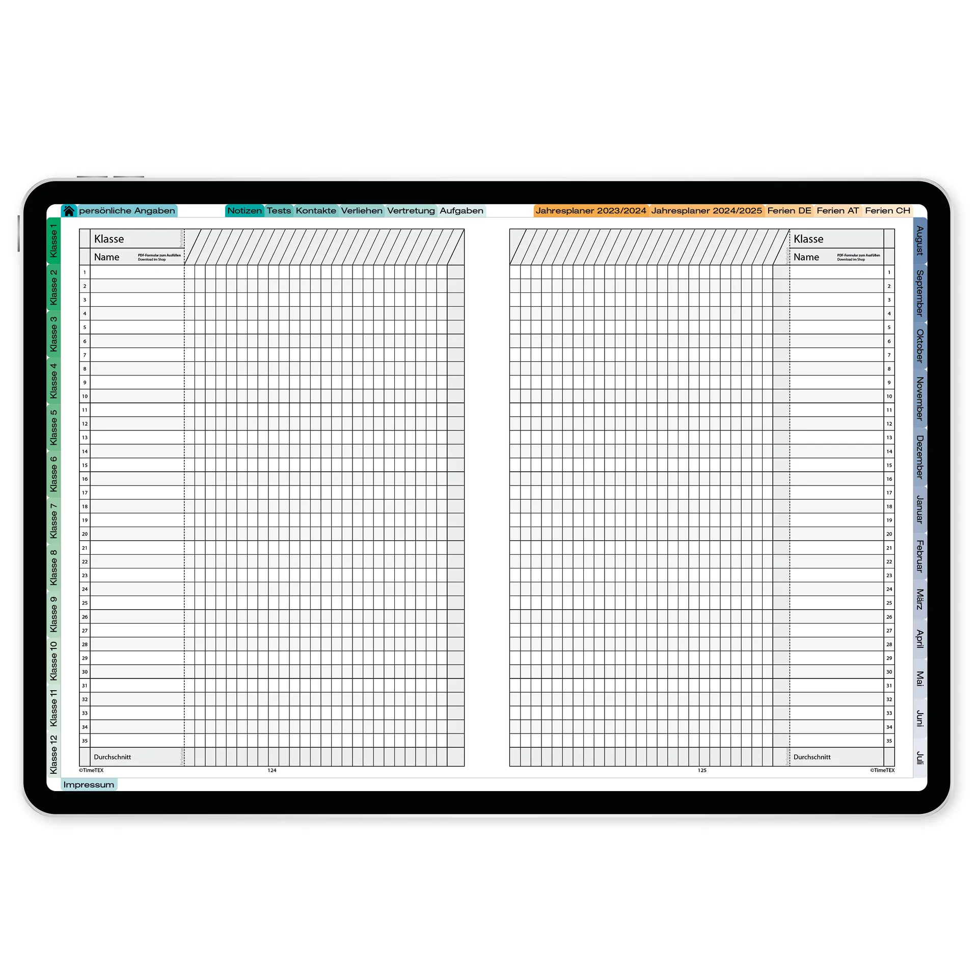 TimeTEX Digitaler Basic Unterrichts-Planer DigiPlan 2026/2027