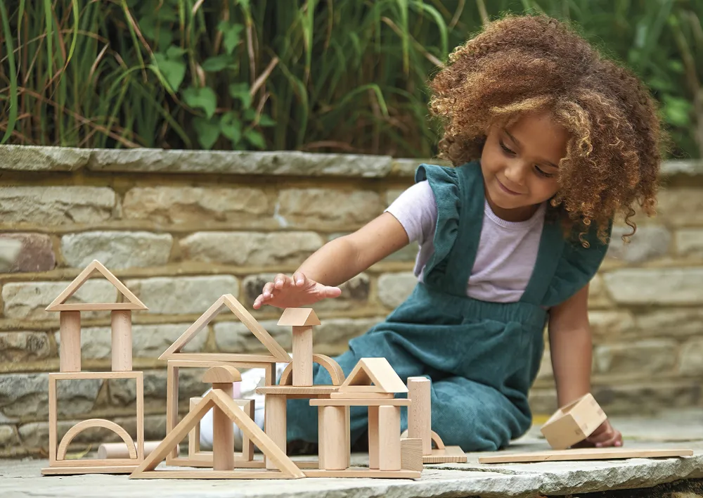 Holzbausteine "Architektur", naturbelassen, 28-tlg.