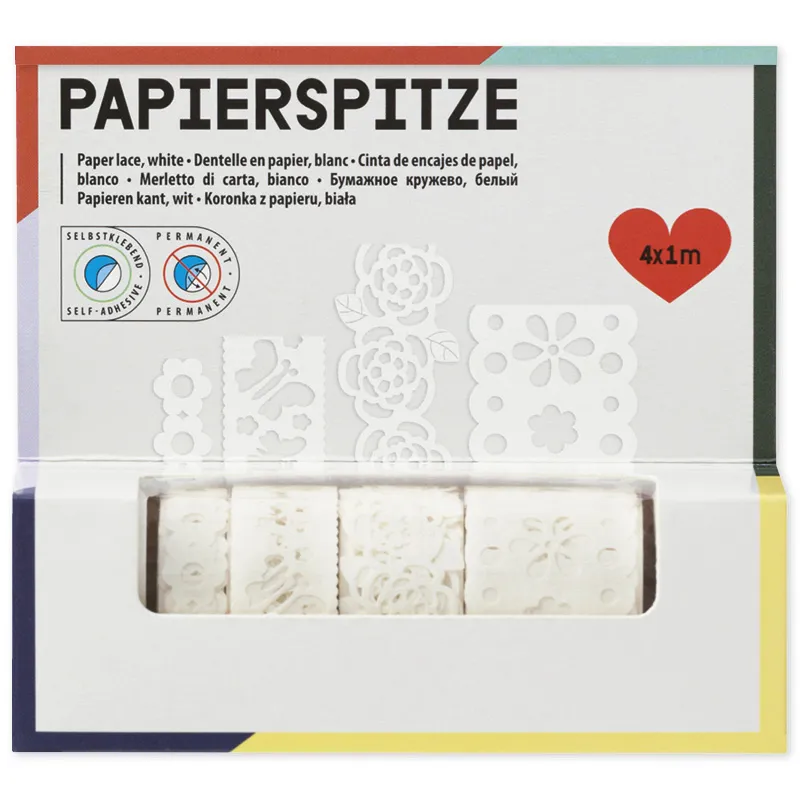 Papierspitze selbstklebend, 4 Rollen à 1 m