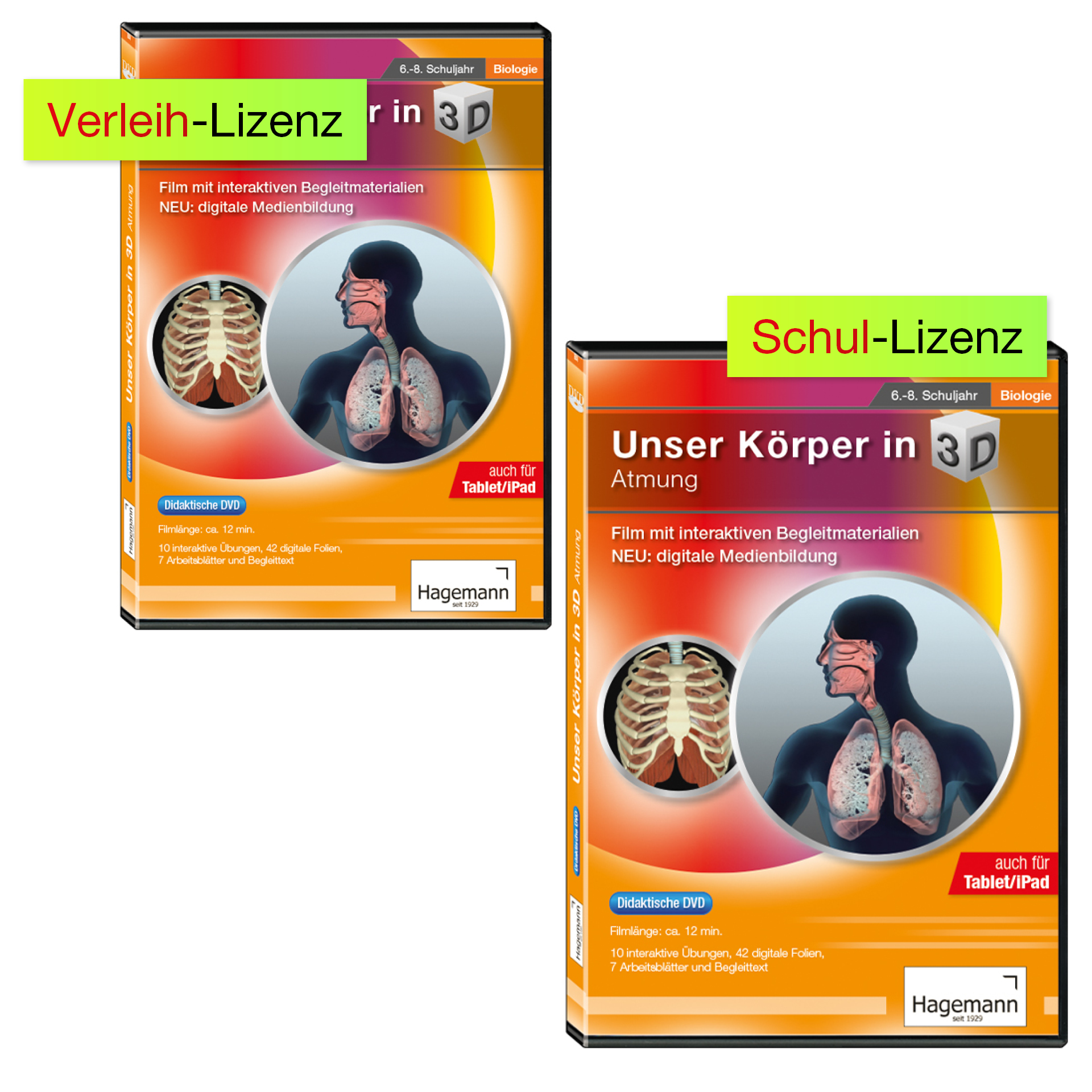 Didaktische DVD "Unser Körper in 3D: Atmung", tabletfähig