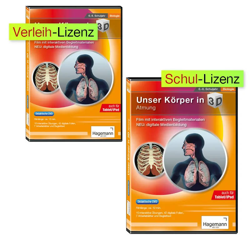 Didaktische DVD "Unser Körper in 3D: Atmung", tabletfähig