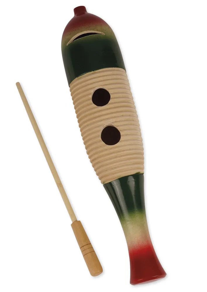 Guiro farbig, aus Holz, 30 cm