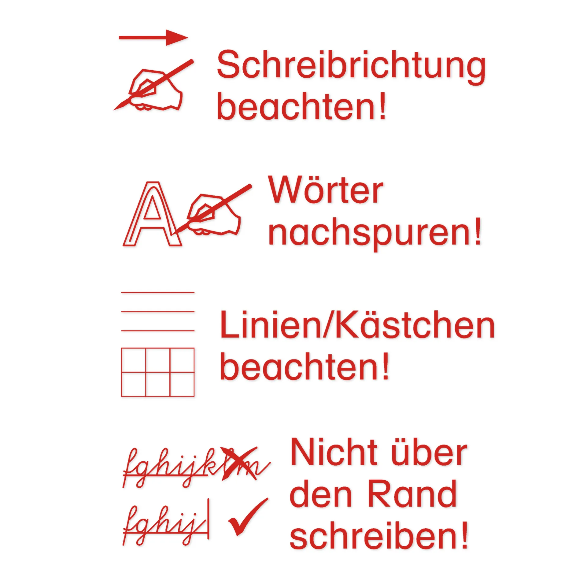 Siebdruck-Stempel "Perpetuum", 4 in 1, "Schreibrichtung beachten"