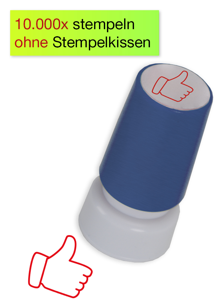 Siebdruck-Stempel "Perpetuum", "Daumen modern"