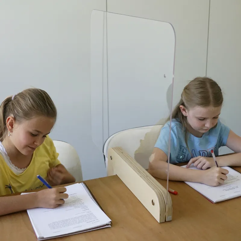 Hygiene-Schutzwand Flexaform für Tische, transparent