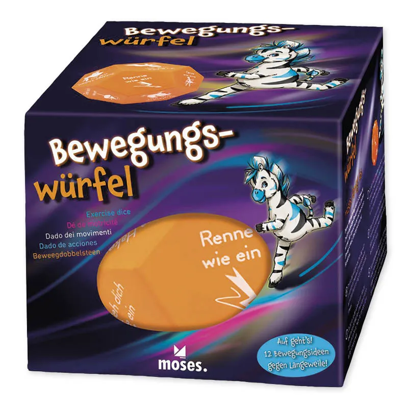 Demo-Flüster-Würfel "Bewegung: Hüpfe wie ein Frosch", ca. 13 cm ø