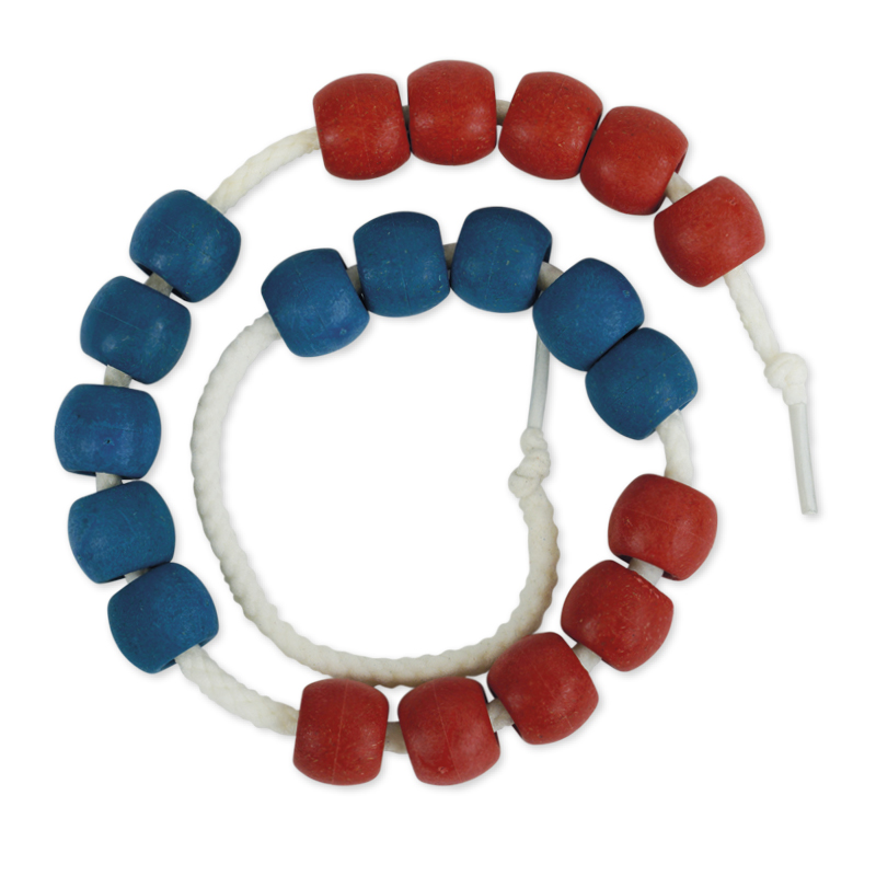 Hagemann Rechenkette XL aus RE-Wood, 20-er blau/rot