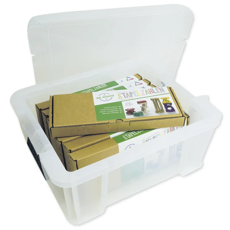 Klassensatz Stapel-Zahlen Montessori-Farben, 8-tlg., in Stapel-Box "Montessori Premium"