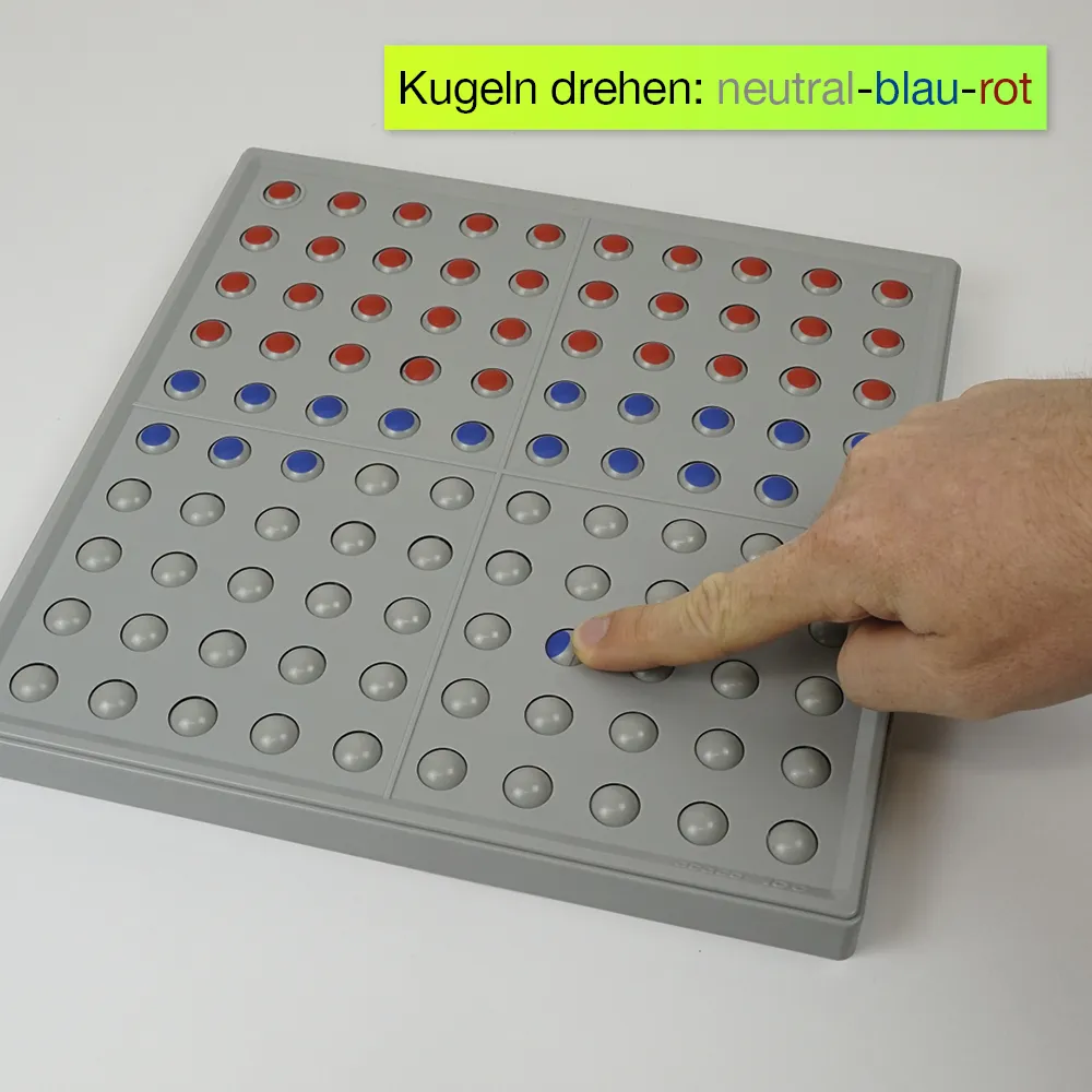 Klassensatz ABACO tricolor für 100-er Zahlenraum, rot-blau-grau, 8-tlg., in Box