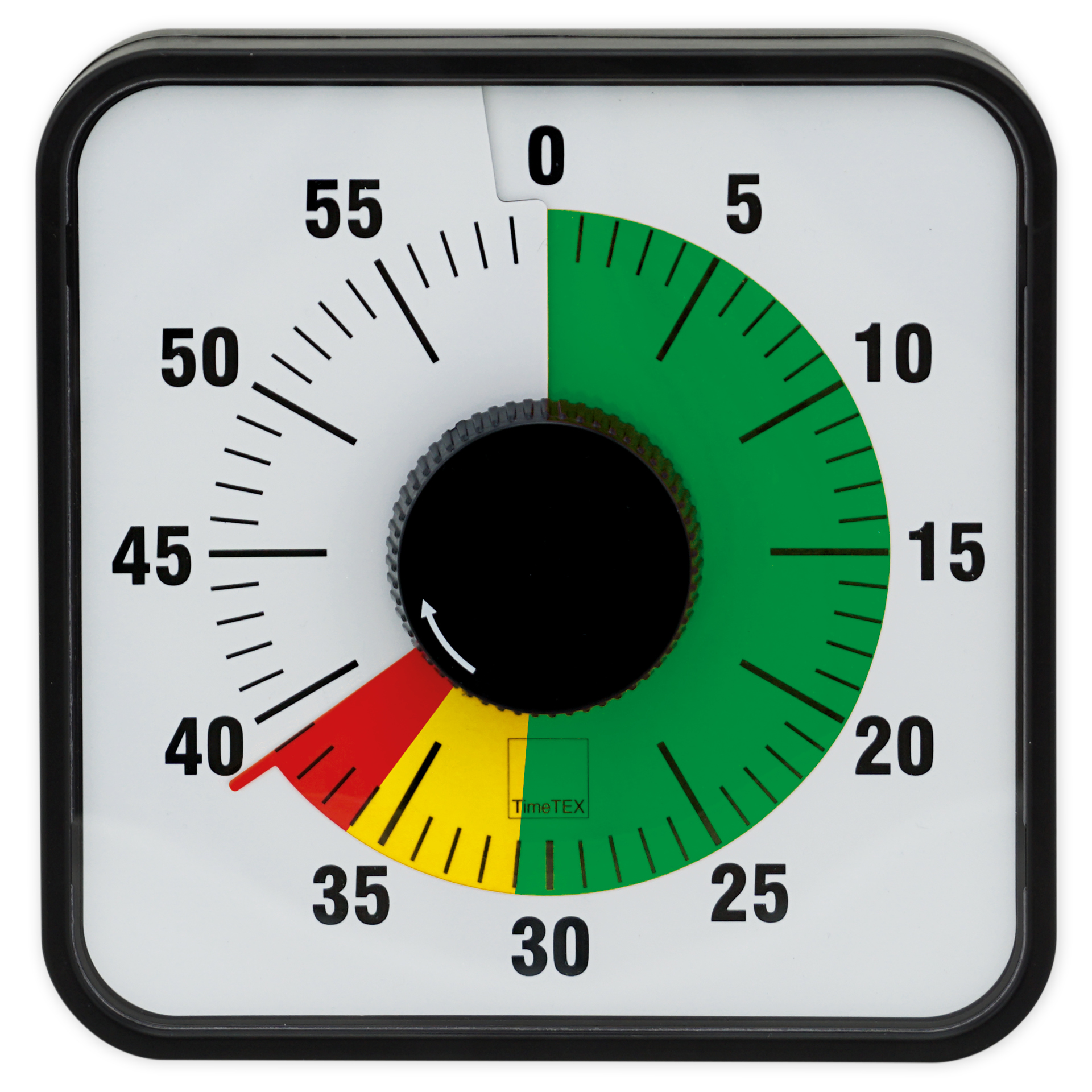 TimeTEX Zeitdauer-Uhr - Timer - Countdown-Uhr - Stoppuhr - Rücklaufuhr "Automatik" magnetisch, 19x19 cm, mit Ampelscheibe