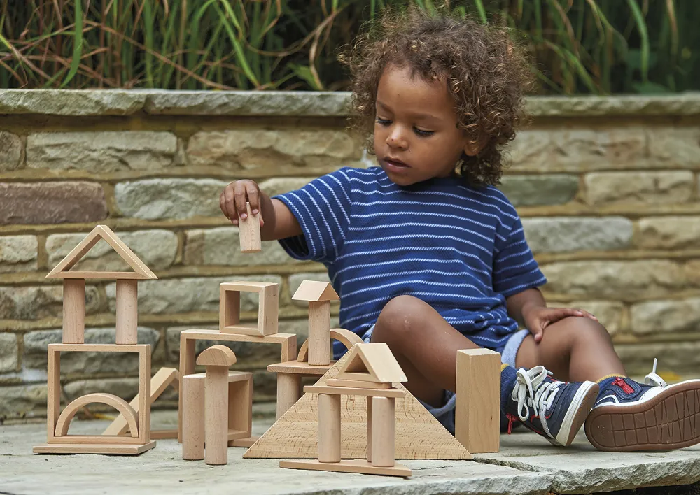 Holzbausteine "Architektur", naturbelassen, 28-tlg.