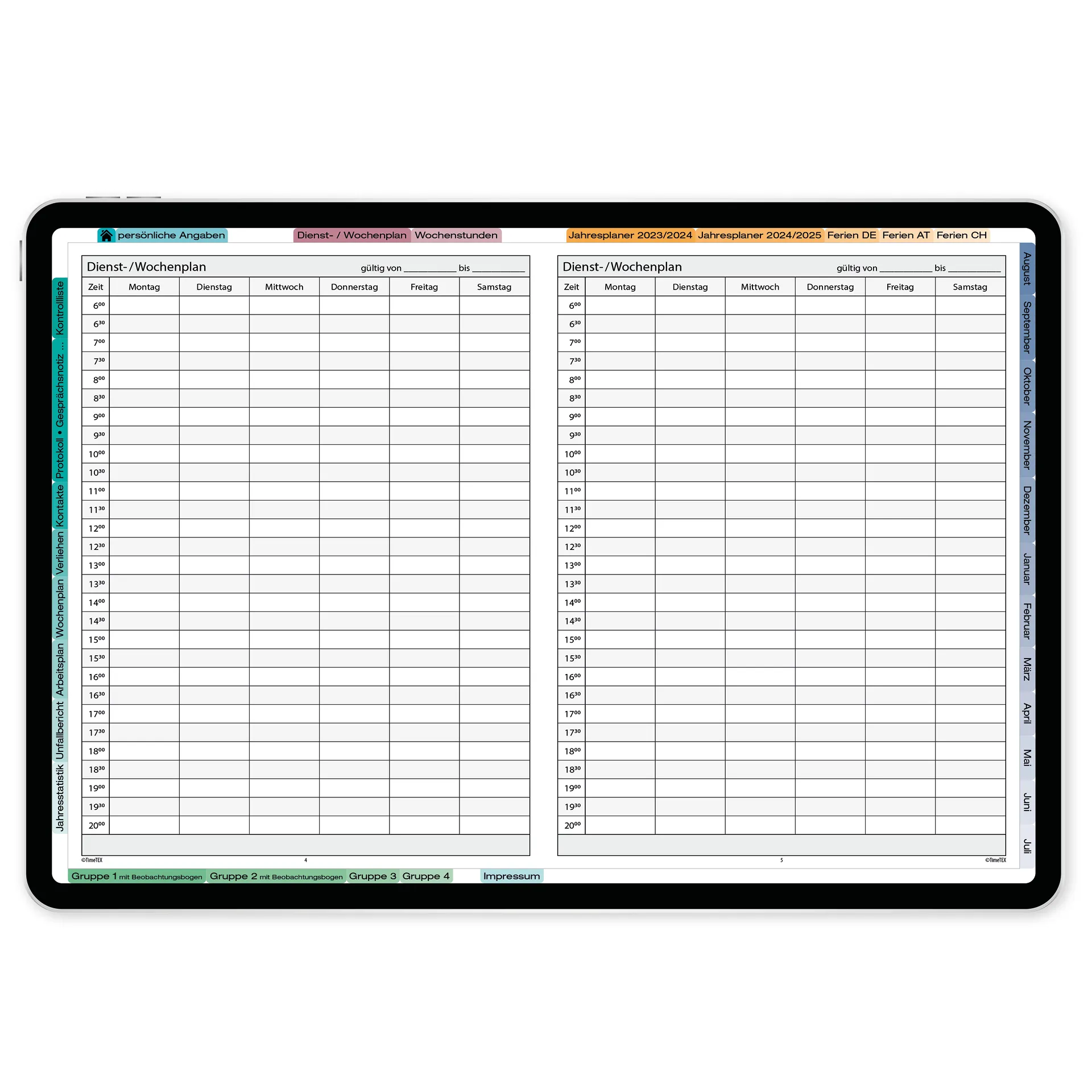 TimeTEX Digitaler KiTa-System-Planer DigiPlan 2026/2027