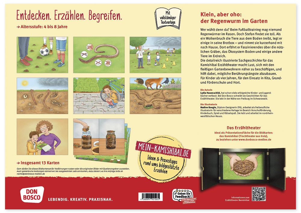 Bildergeschichten-Karten "Was macht der Regenwurm im Garten?", 12-tlg.