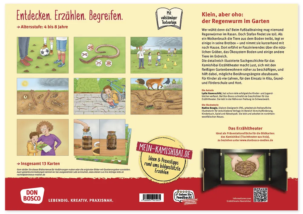 Bildergeschichten-Karten "Was macht der Regenwurm im Garten?", 12-tlg.