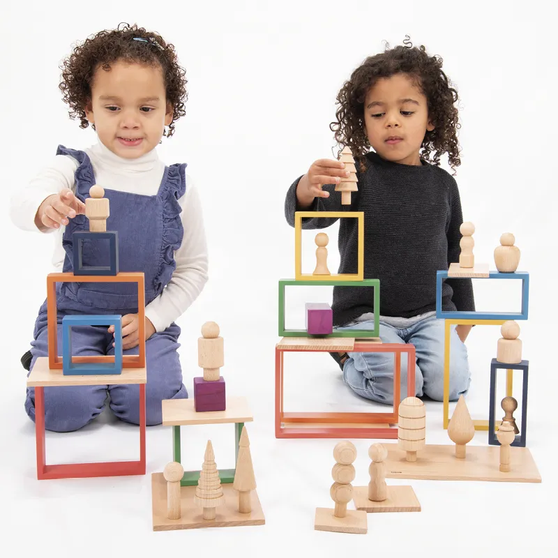 Holzbausteine "Architektur", farbig, 28-tlg.