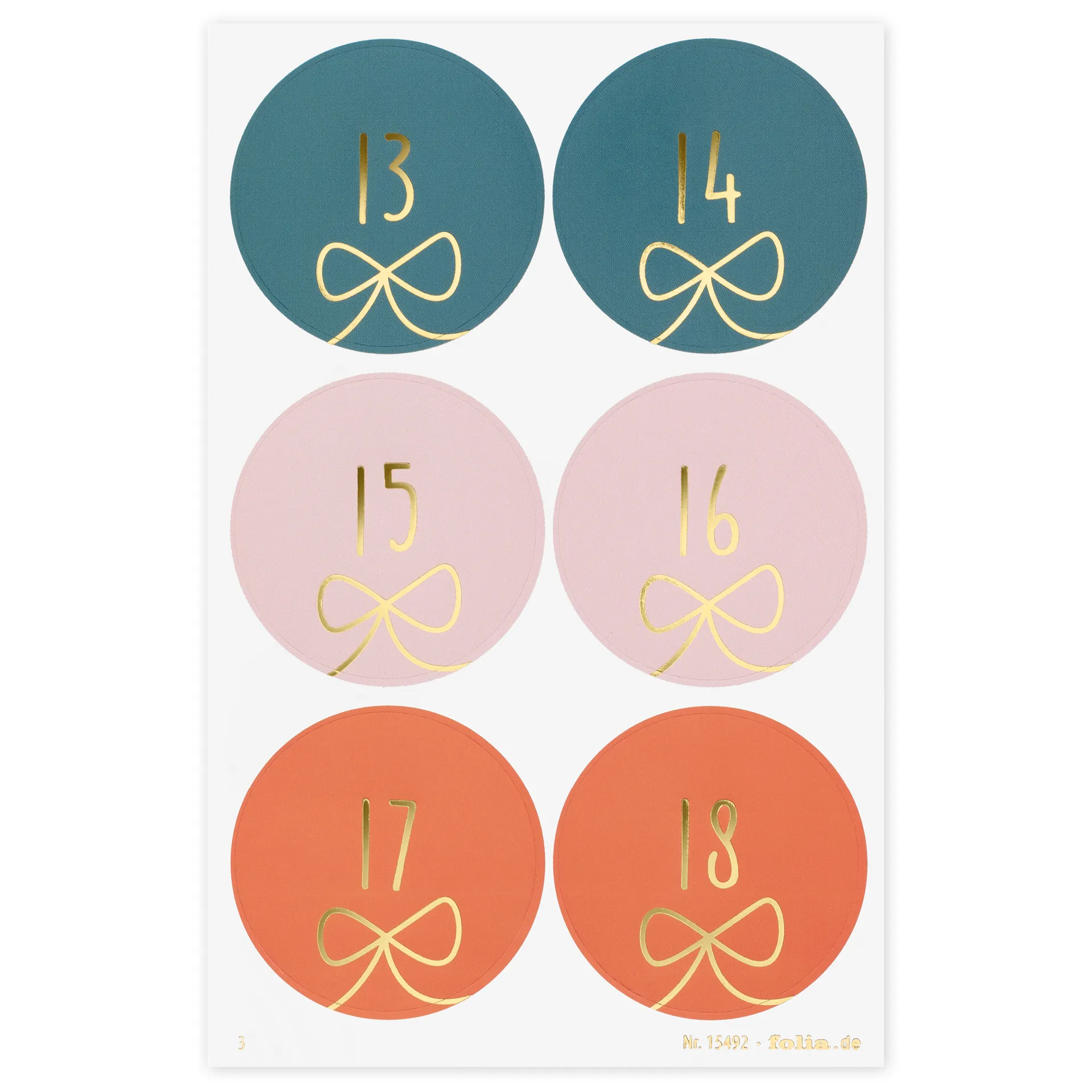 Adventskalender-Aufkleber, 24 Stück