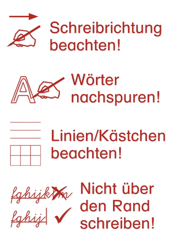 Siebdruck-Stempel "Perpetuum", 4 in 1, "Schreibrichtung beachten"