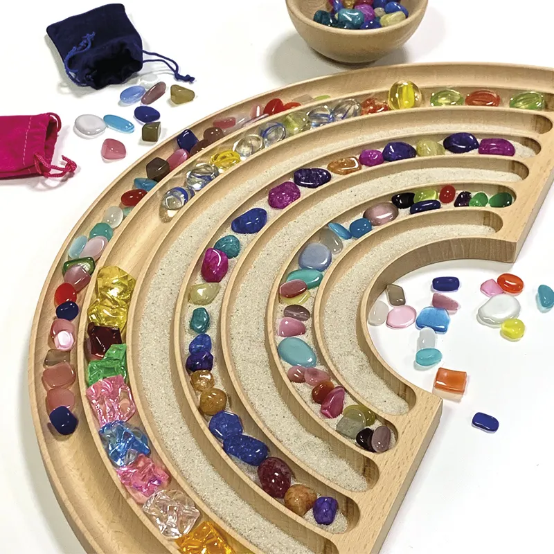 Regenbogen-Brett aus Holz, 45x22 cm