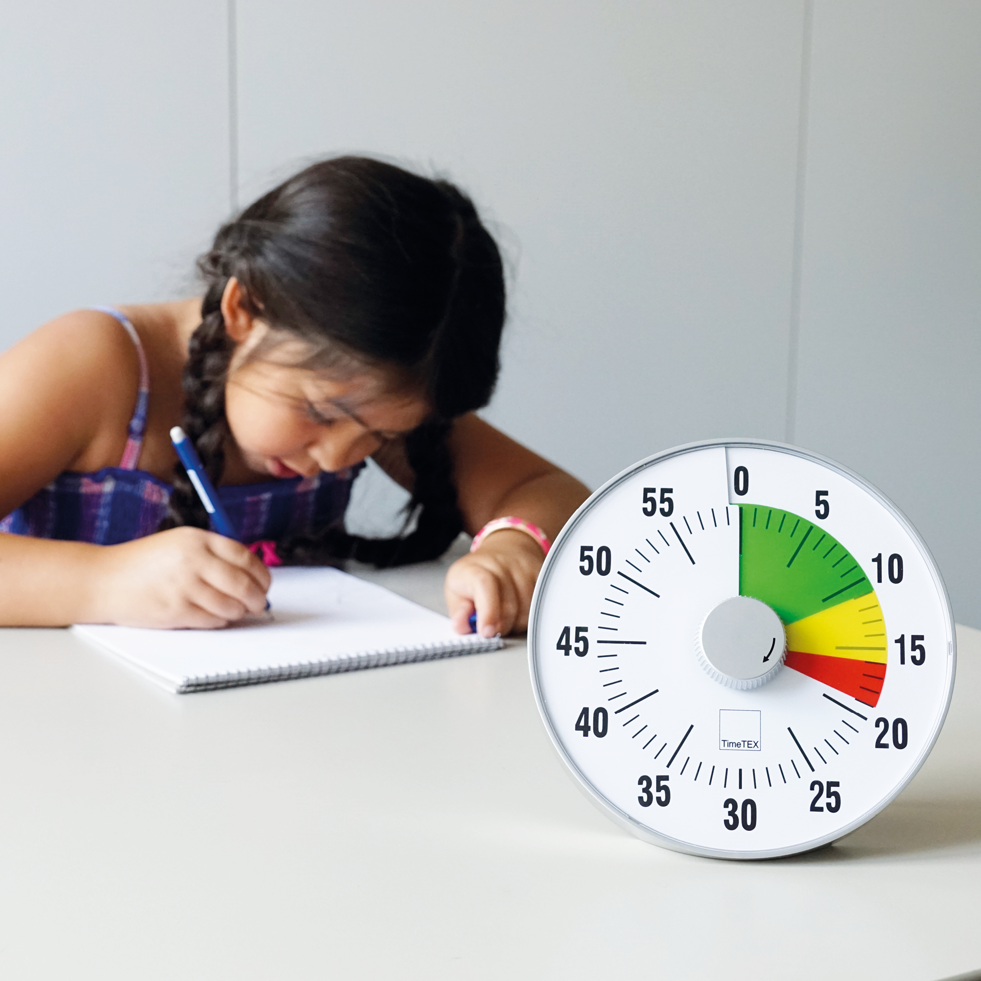 TimeTEX „Silent” timer L, 19 cm ø z tarczą sygnalizacji świetlnej