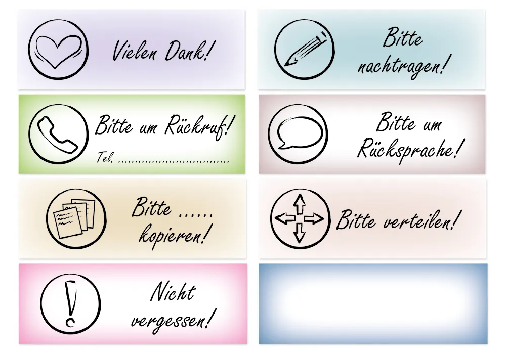 Haftnotiz-Blöcke "Kollegenpost", 73x26 mm, 8 Blöcke