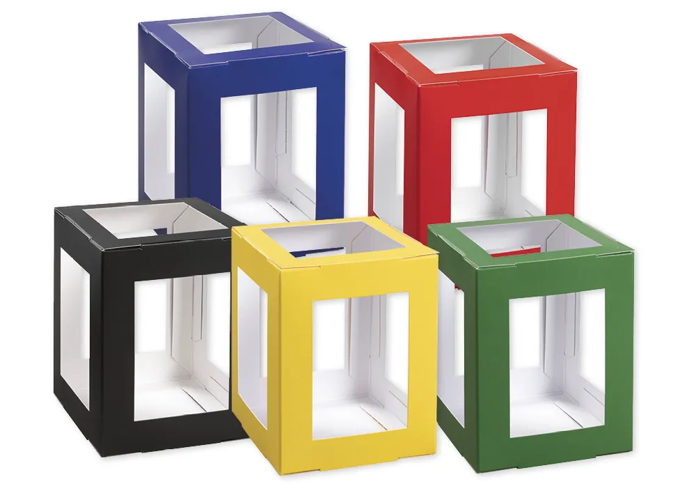 Laternen zum Stecken, 13,5x13,5x18 cm, 5 Stück farbig sortiert