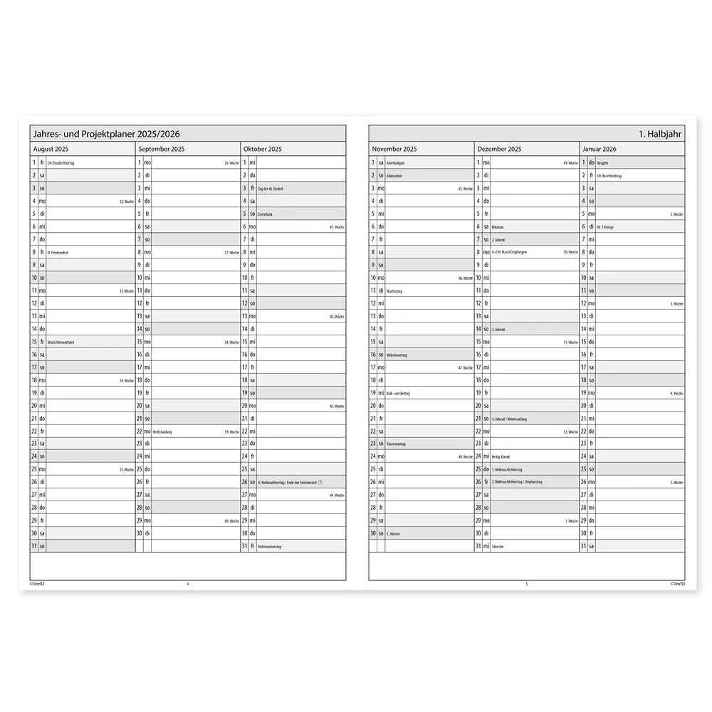 TimeTEX Natura-Schulplaner A5 2026/2027
