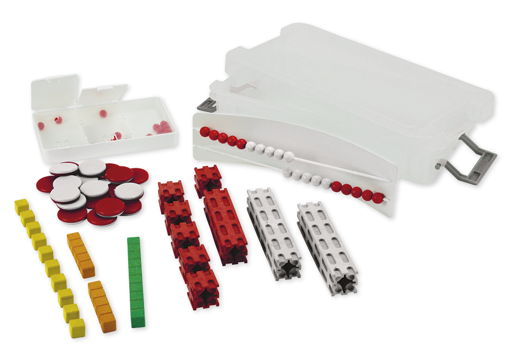 Matematik grundset Plus nummerområde upp till 20, 58 stycken, i kartong, röd/vit