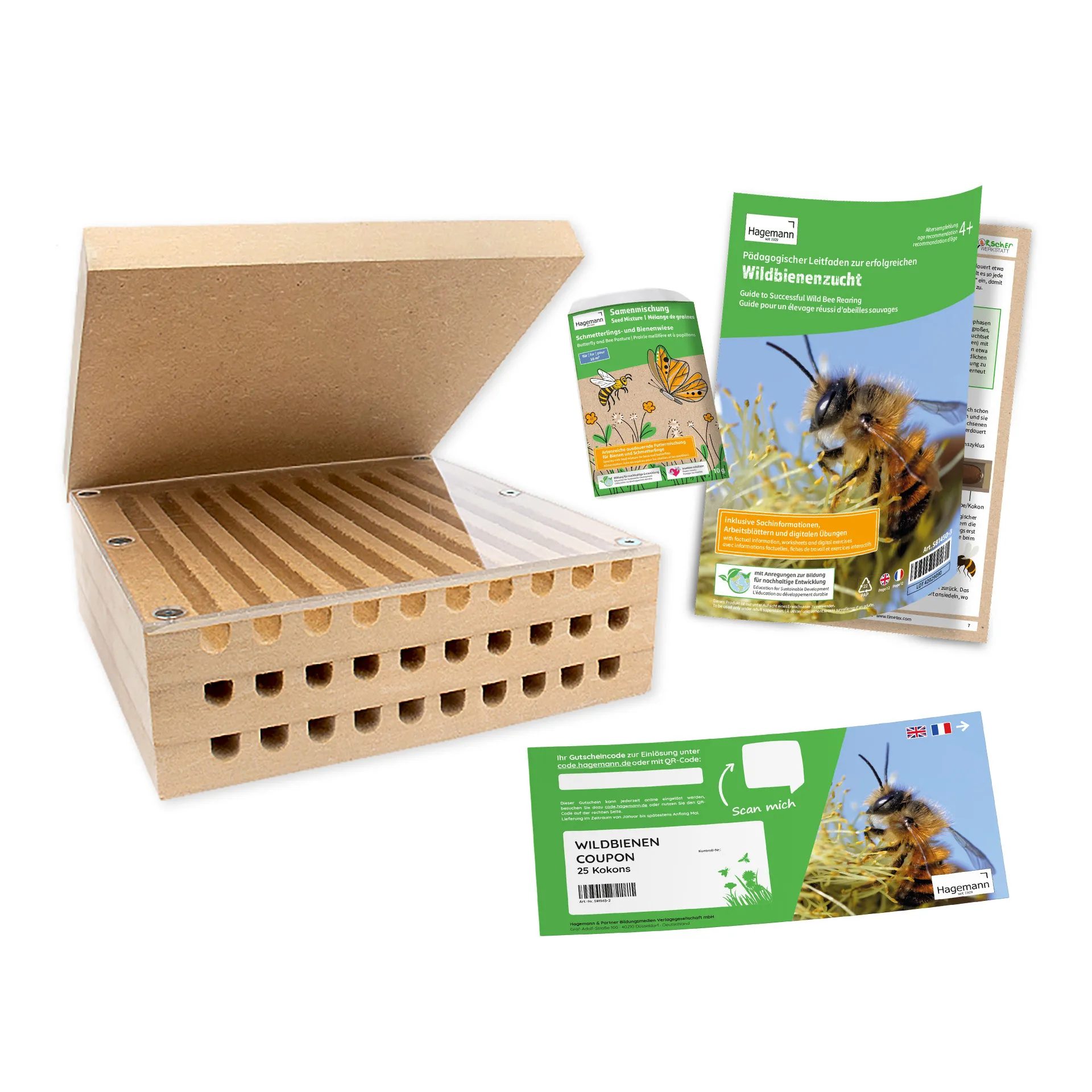 Gutschein-Set "Wildbienen" kompakt, Rote Mauerbiene, 5-tlg.