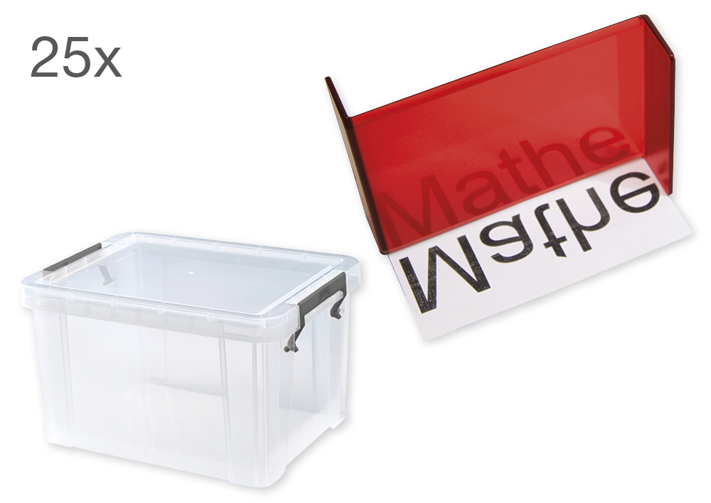 Klass set med geometrispeglar halvtransparenta, 25 stycken, i kartong