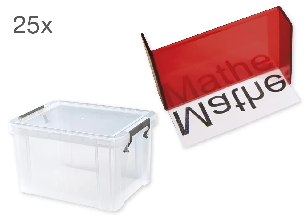 Klass set med geometrispeglar halvtransparenta, 25 stycken, i kartong