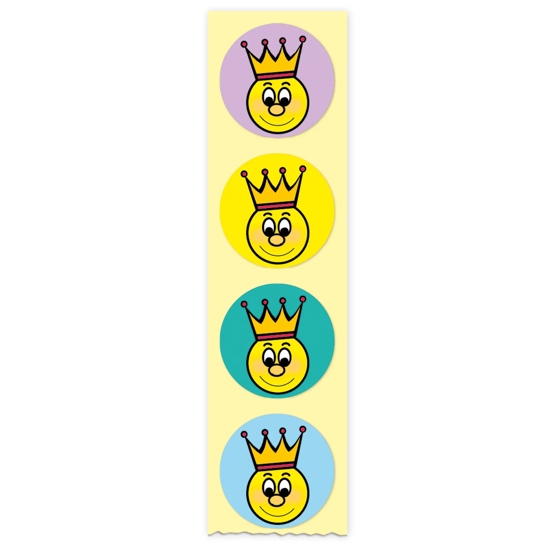 Belobigungs-Aufkleber "Gesicht mit Krone" in Spender-Box, 500 Stück
