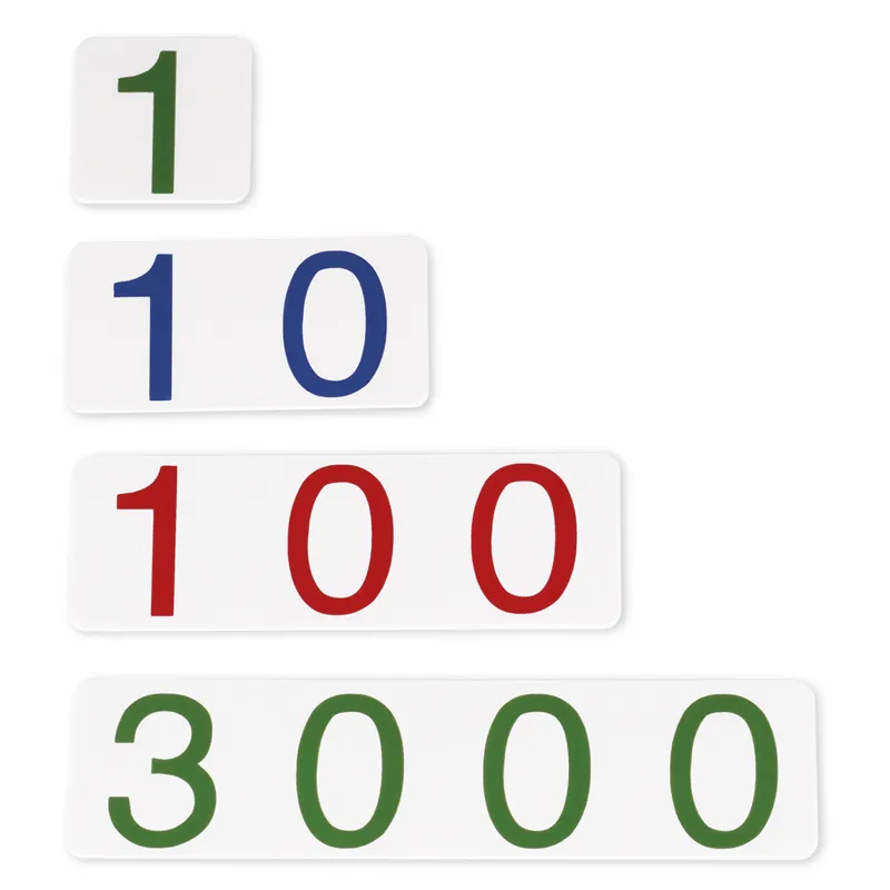 TimeTEX Zahlenkarten klein, 1-3.000, Kunststoff "Montessori Premium"
