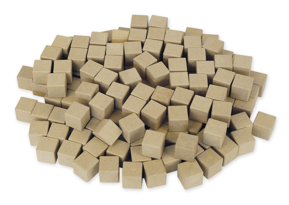 Soma träkuber naturliga, 150 individuella kuber, RE-Wood