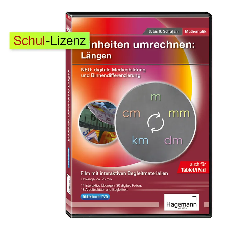 Didaktische DVD "Einheiten umrechnen: Längen", tabletfähig