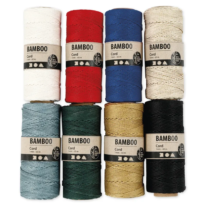 Set Bambuskordel 1 mm ø, 65 m, 8 Stück