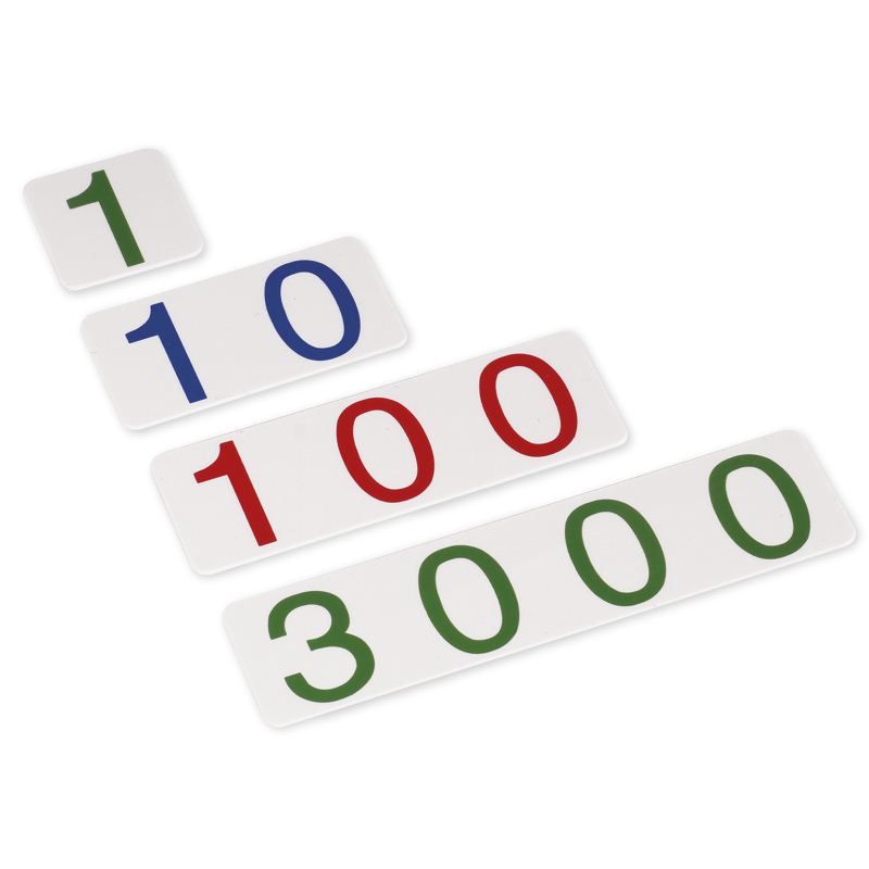 Petites cartes numériques 1-3000 en plastique, TimeTEX « Montessori Premium »