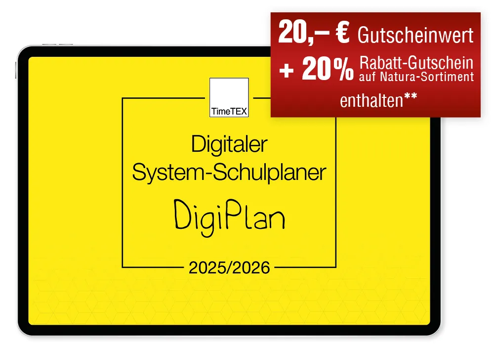 TimeTEX Digitaler System-Schulplaner DigiPlan, gelb, 2025/2026