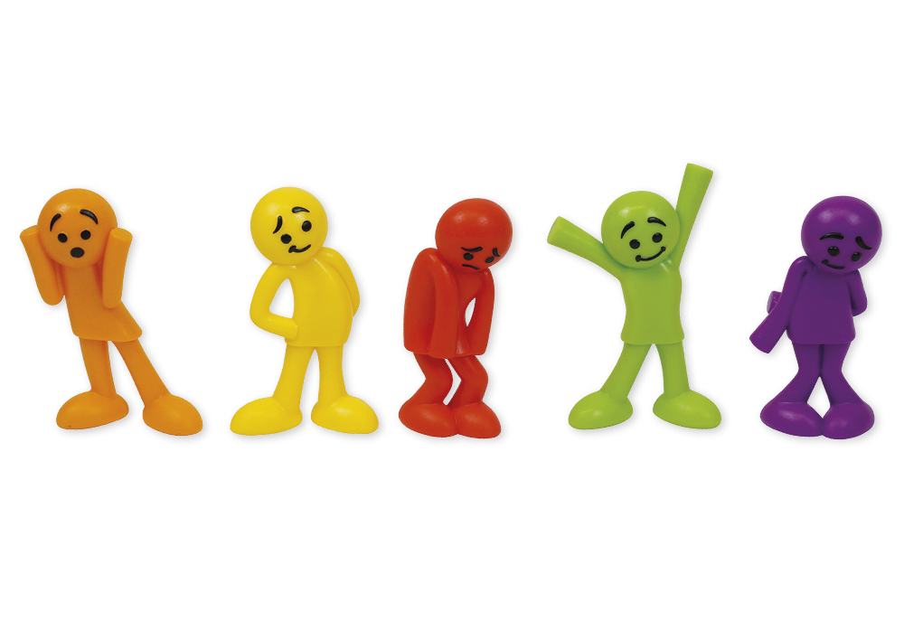 Set figurine cu fețe cu emoții, în culori asortate, 54 de piese, în cutie