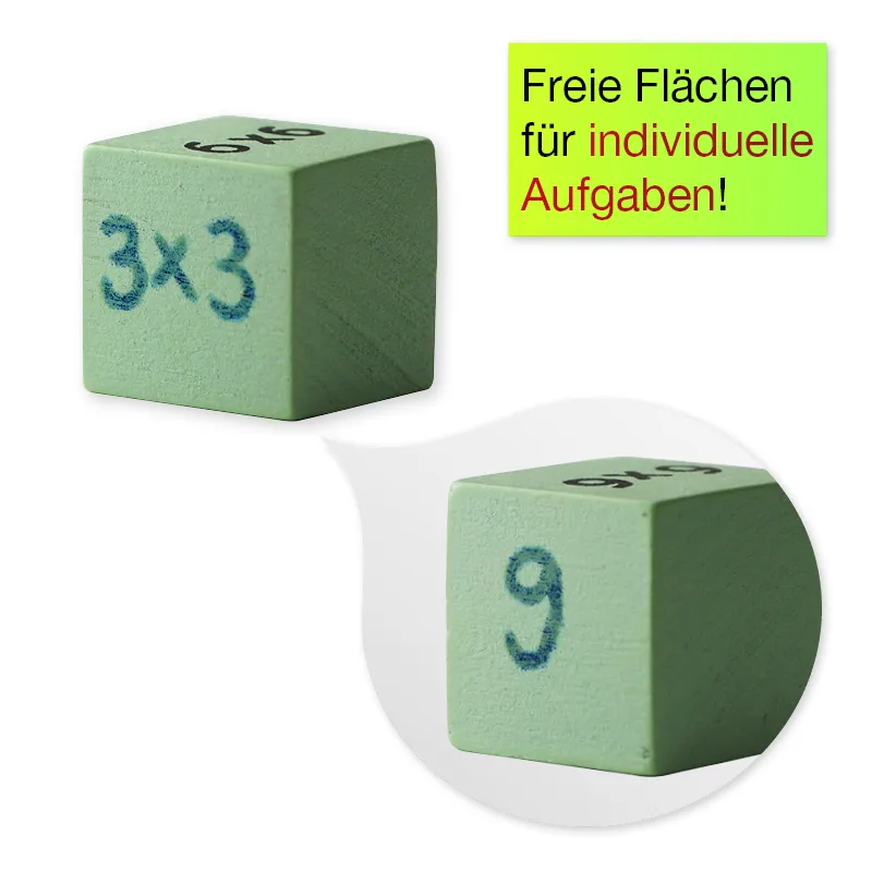 Table de multiplications colorées en bois, 81 cubes