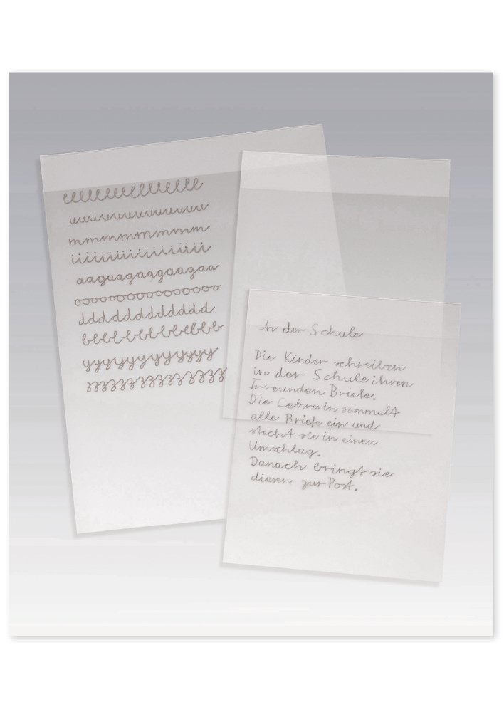 TimeTEX Set Schreibfolien mit Fixierleiste, 5 Stück, A4